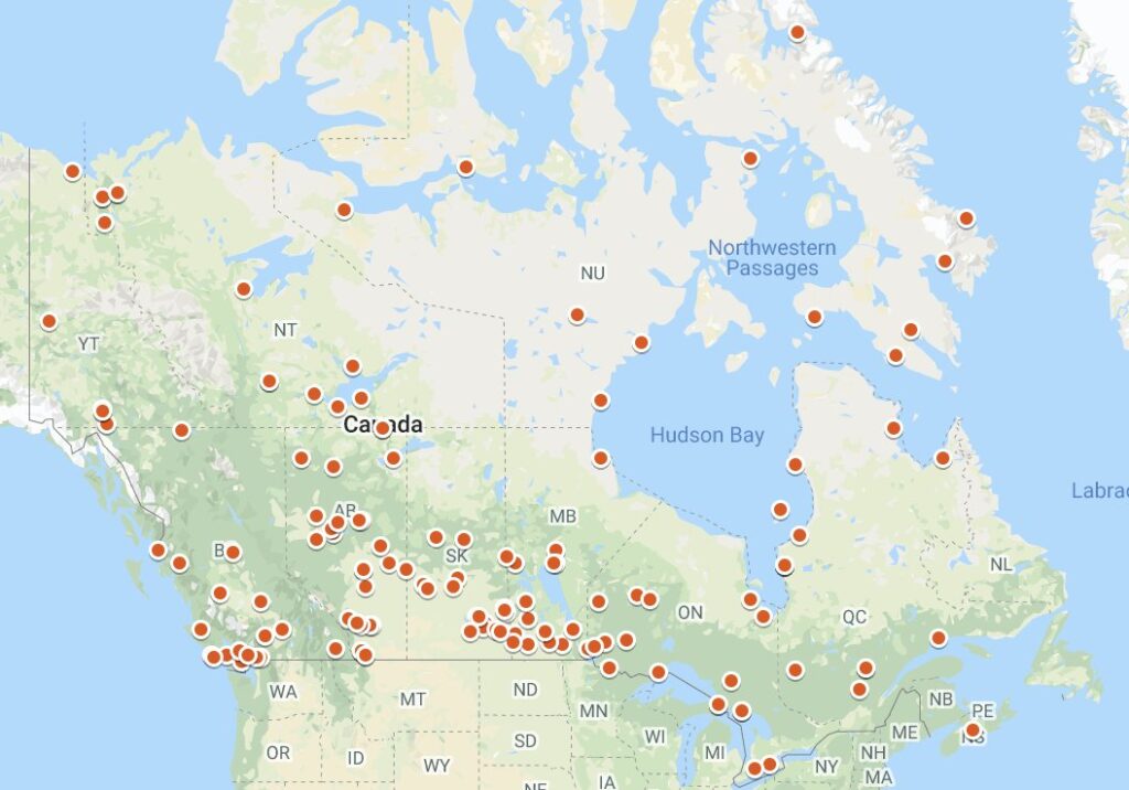 Every Child Matters Vincent Design Inc   Residential School Map 1024x716 