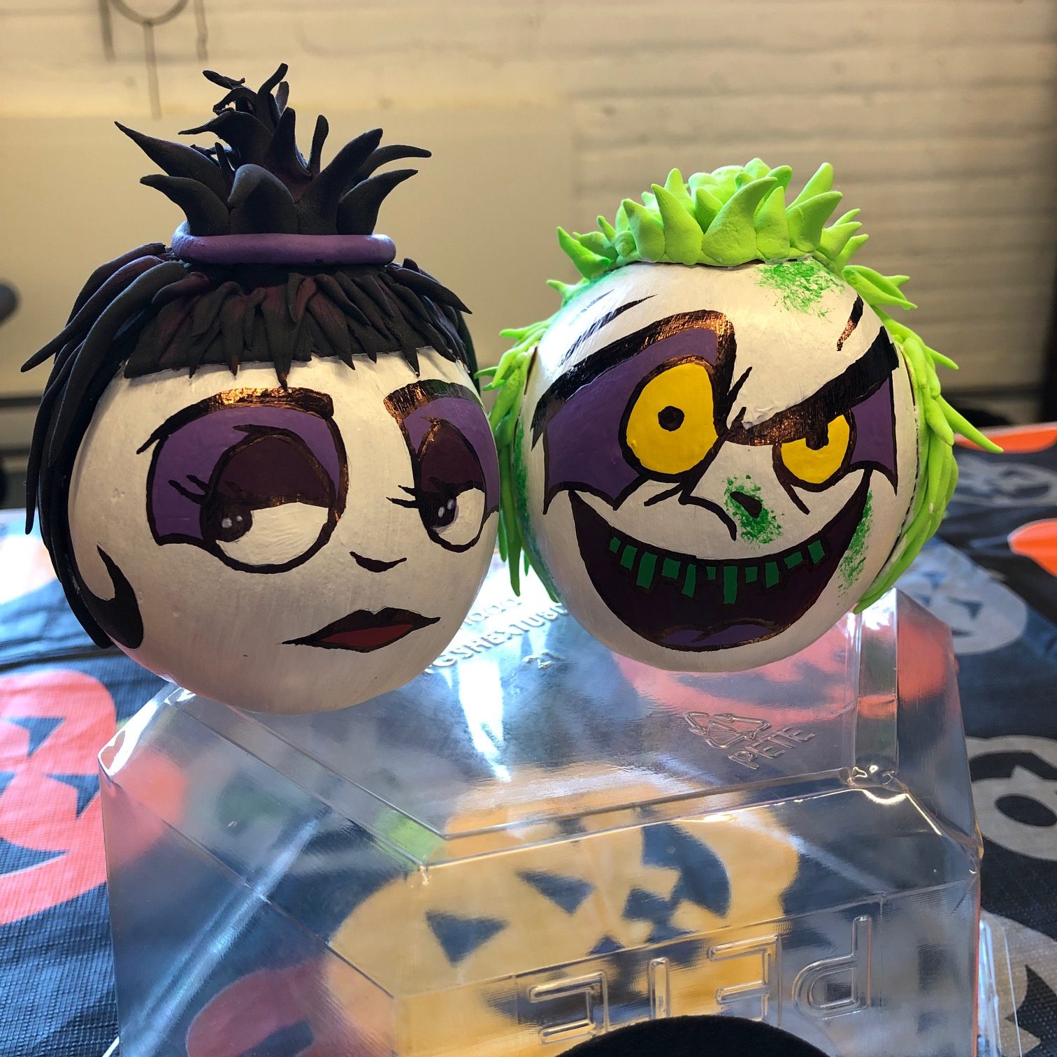 Beetlejuice and Lydia pumpkins