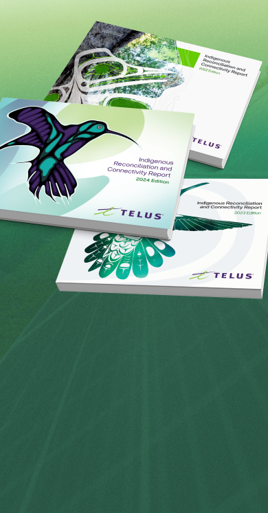 TELUS Indigenous Reconciliation Connectivity Report mockup.