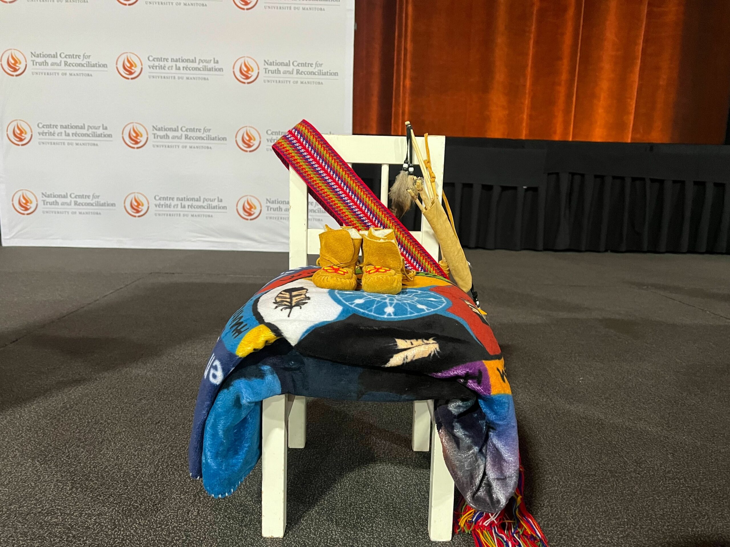 Indigenous items on display at the National Gathering for Survivors hosted by the National Centre for Truth and Reconciliation.