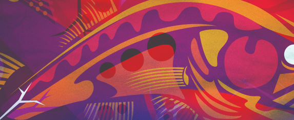 Colourful graphics featuring a fish.
